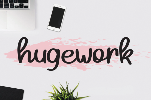 Hugework: A Script Handwritten Font for Warm and Engaging Editorial Design