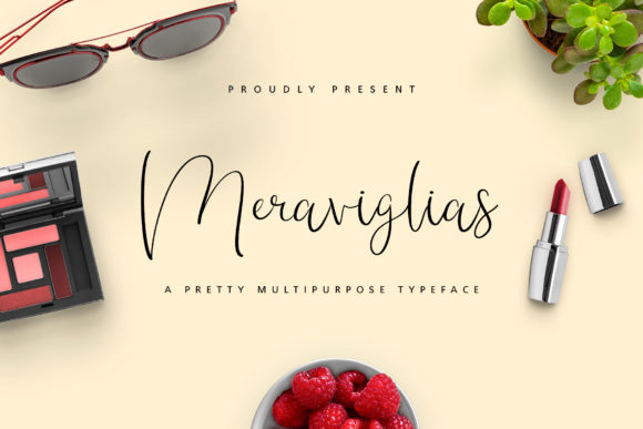 Meraviglias Script Handwritten Font for Elegant Craft Projects